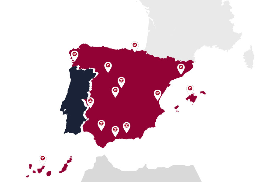 Mapa España delegaciones logísticas